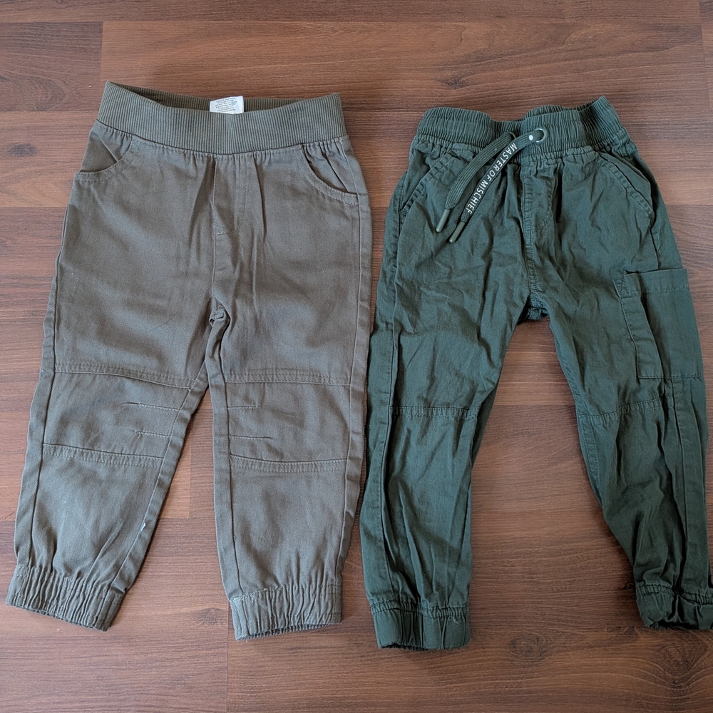 Lot Of 2 Kids Jogger Pants - Stretch Waist Casual Bottoms